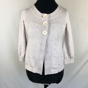 H&M Womens 3/4 Sleeve Beige Cardigan Size XS